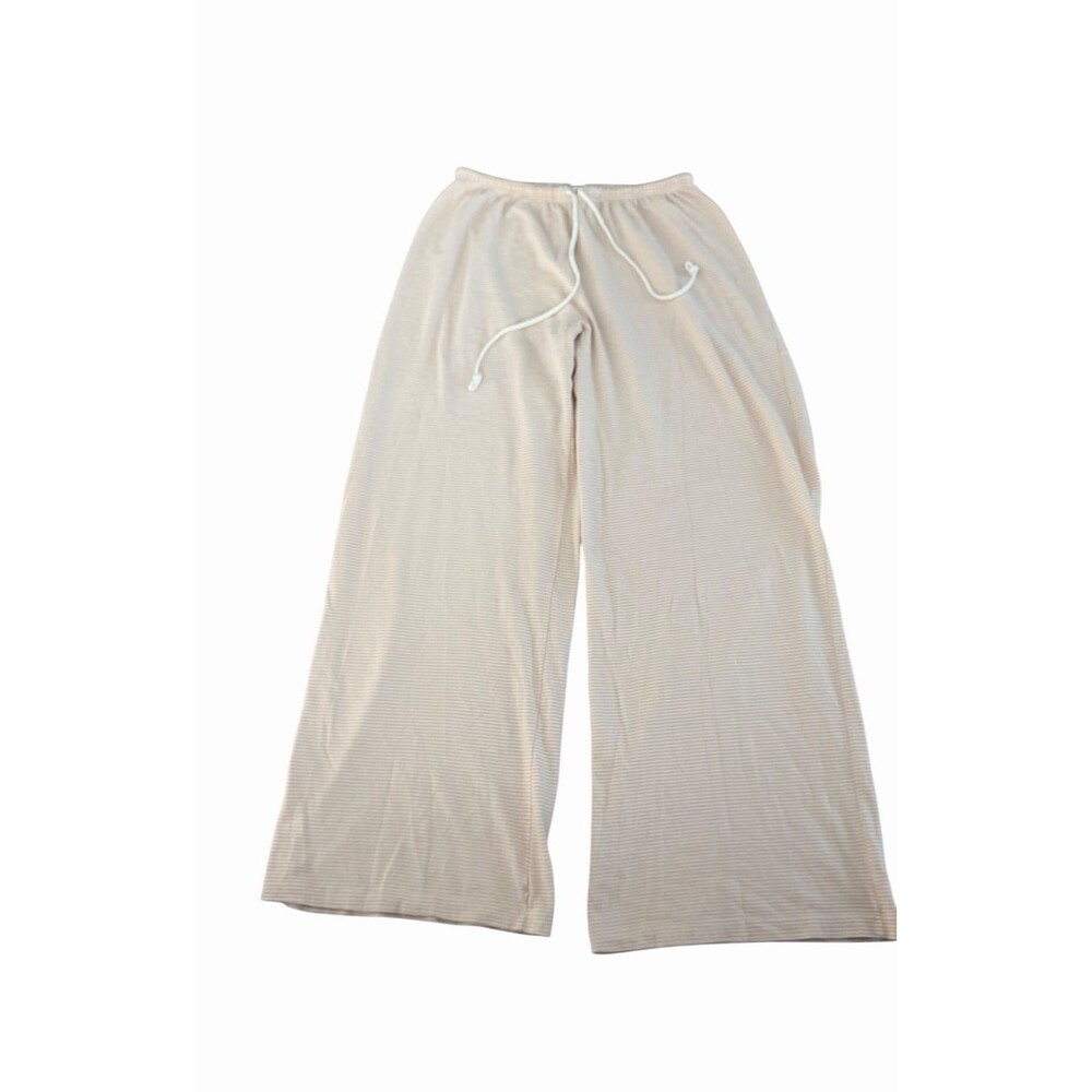 Brandy Melville Pink White Striped Wide Leg Pants Drawstring Lounge Italy One Sz